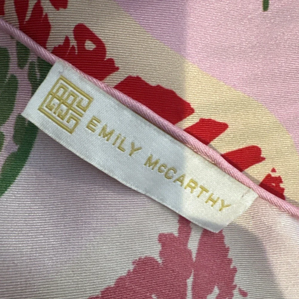 Emily McCarthy Iconic Joy Silk Square Scarf 32x32 Pink Leopard Snake Evil Eye